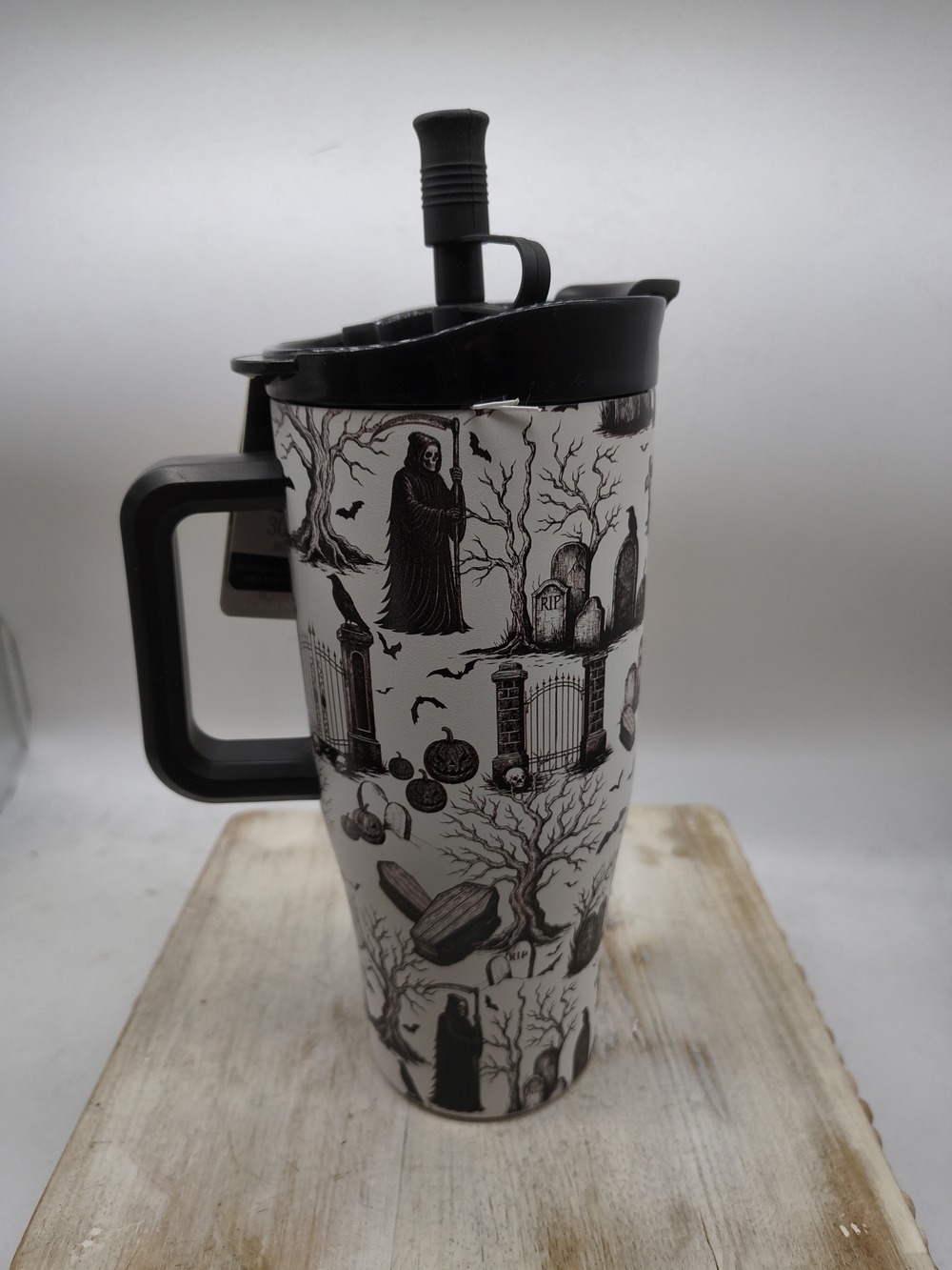 Wellness 30 Ounce Stainless Steel Grim Reaper/Cemetary Insulated Tumbler